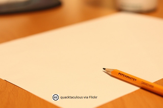 Paper with a pencil