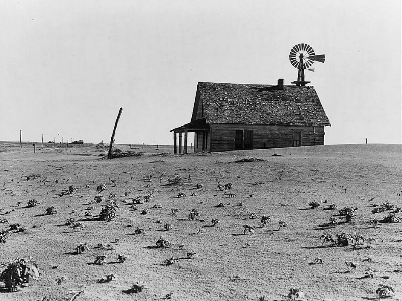 Homestead in the dust bowl sands