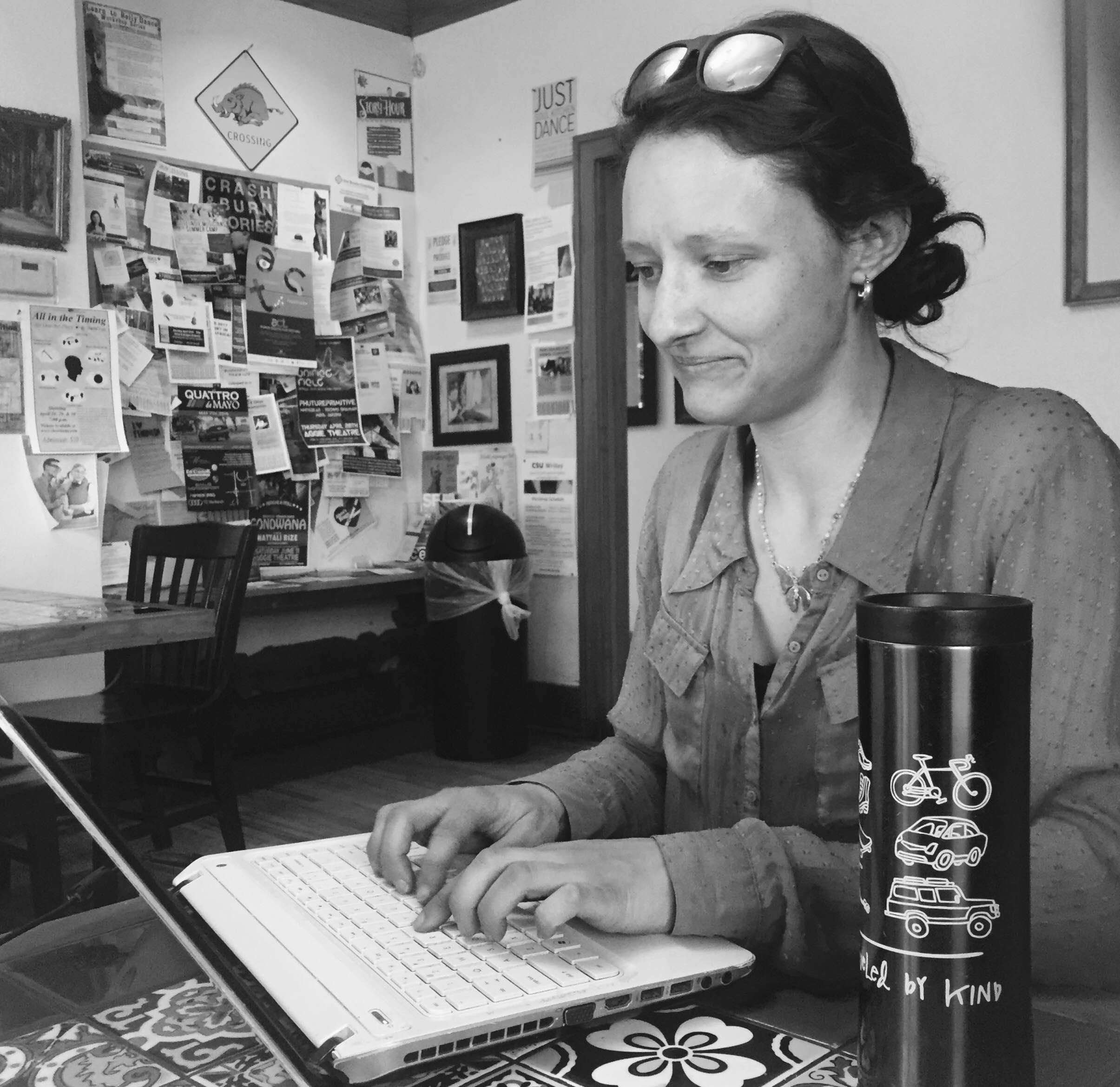 Erika Foster studying