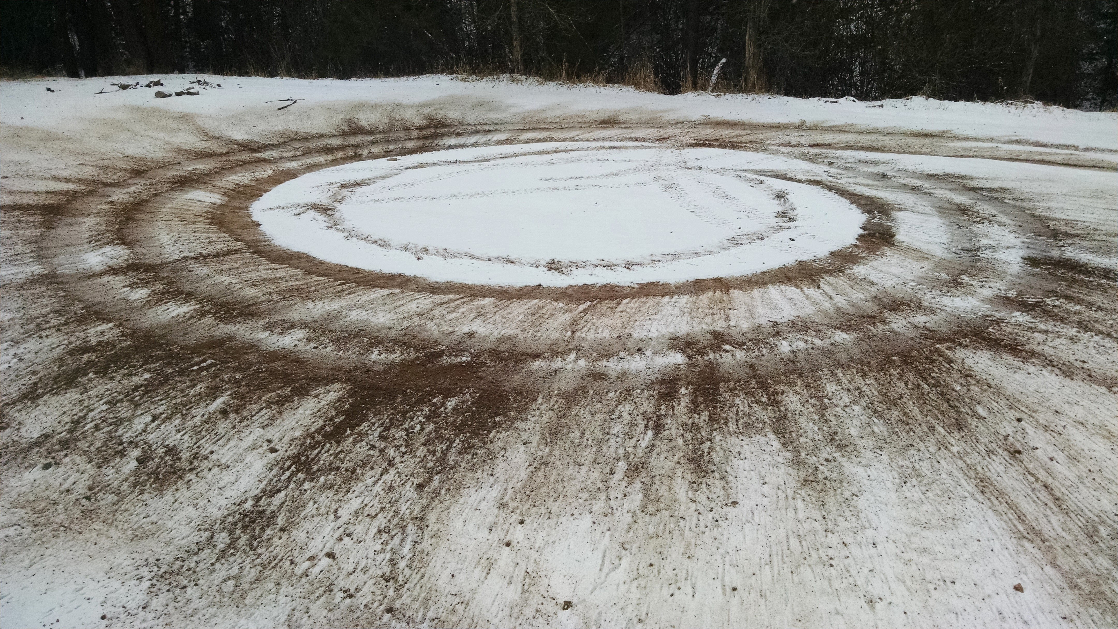 Forest Road Doughnuts in Snow