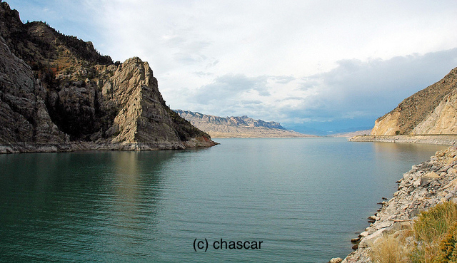 Large body of water from dam.
