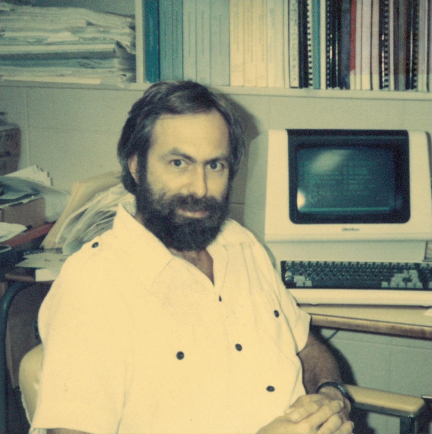 Bill Parton working a terminal in the early 80s